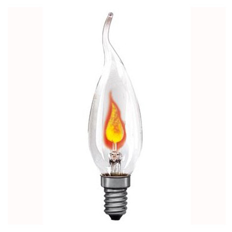 Ampoule Flamme Scintillante Coup de Vent 3W culot E14 claire