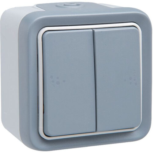 Double va-et-vient Plexo complet IP55 - Plexo - Gris - 069715 - Legrand