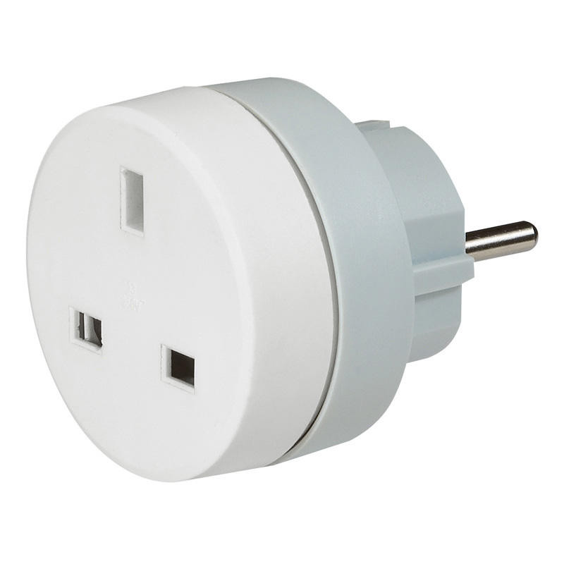 Adaptateur 2P+T 16A pour fiche standard britannique sur prise standard français ou germanique – 050383 – Legrand